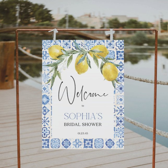Mediterranean Bridal Shower Welcome Sign Template (Creator Uploaded)