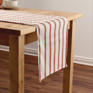 Mediterranean Cabana Stripe Persian Red Short Table Runner