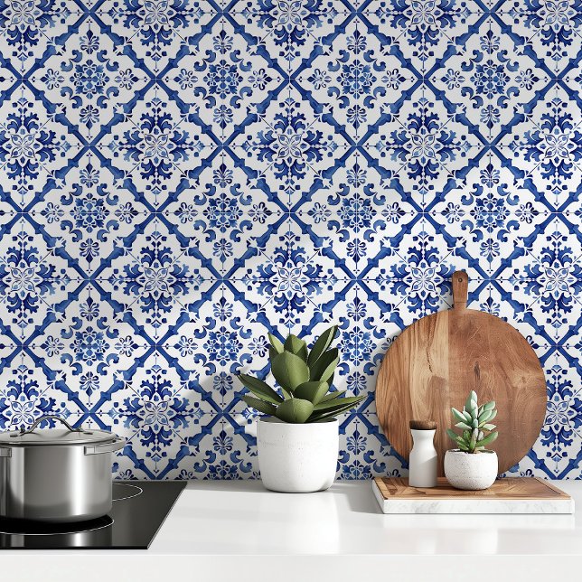 Mediterranean Charm: Wallpapers Azulejo Tiles Wallpaper (Creator Uploaded)
