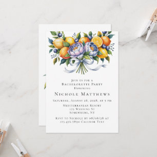 Mediterranean Citrus Bouquet Bachelorette Party Invitation