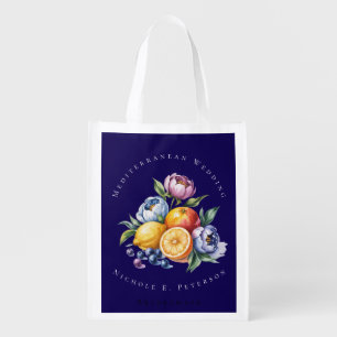 Mediterranean Citrus Bouquet Wedding Favor Grocery Bag