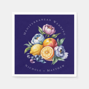 Mediterranean Citrus Bouquet Wedding Napkins