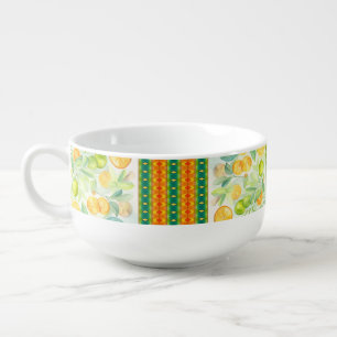 Mediterranean Citrus Delight. Orange and Lemons Soup Mug