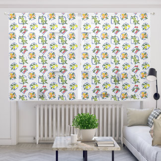 Mediterranean Citrus Fruit Patterned Sheer Curtains