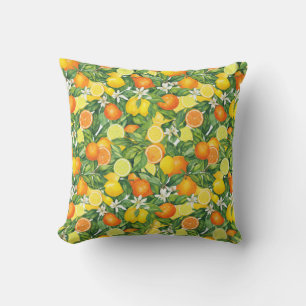 Mediterranean Citrus Grove Throw Pillow