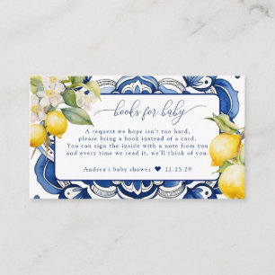 Mediterranean Citrus Lemon Books for Baby Enclosure Card