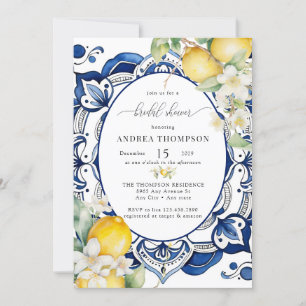 Mediterranean Citrus Lemon Bridal Shower Invitation