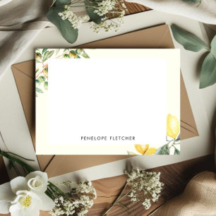 Mediterranean Citrus Lemons Olives Butter Yellow Note Card
