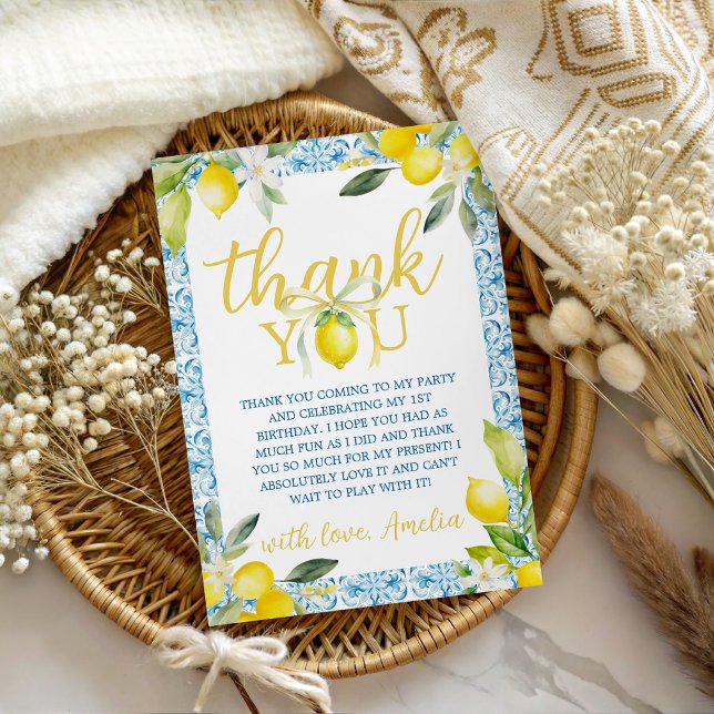 Mediterranean Citrus Thank You Card (Creator Uploaded)
