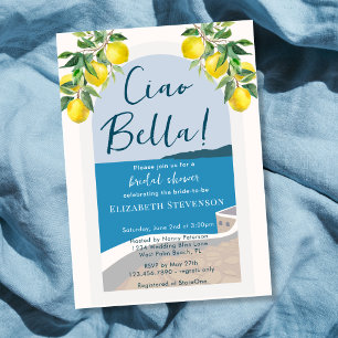 Mediterranean Coast Ciao Bella Bridal Shower Invitation