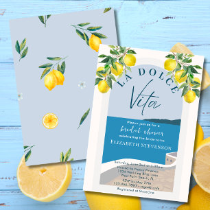 Mediterranean Coast La Dolce Vita Bridal Shower Invitation