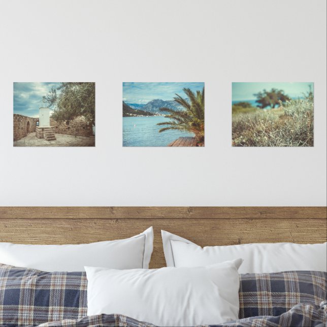 Mediterranean coastal landscape with a lighthouse  wall art sets (Bedroom)