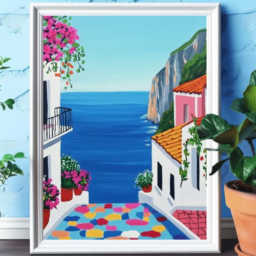 Art Prints And Wall Decor 10 Mediterranean Coastal Terrace Wall Art