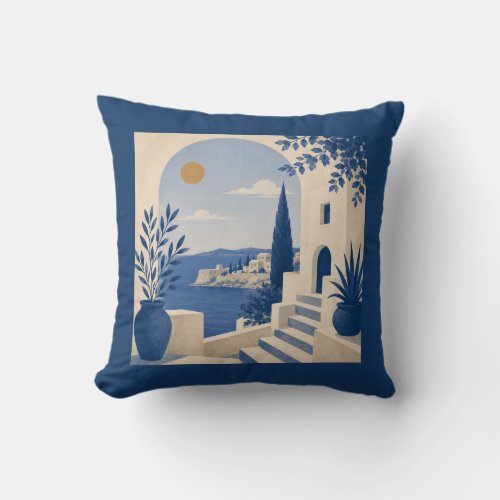 Mediterranean Coastal Villa Arch Cushion