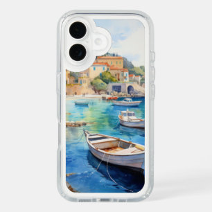 Mediterranean Coastal Village with Boats – Seaside iPhone 16 Case