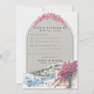 Mediterranean Coastal Wedding RSVP Card – Response