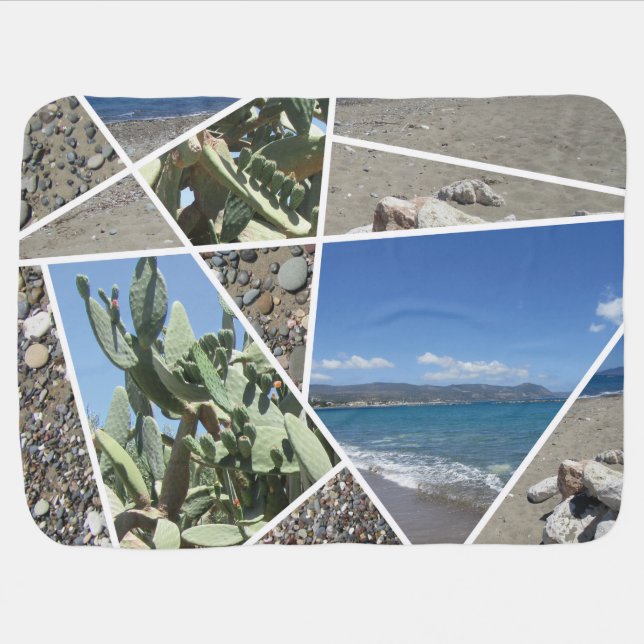 Mediterranean Collage Design Baby Blanket (Horizontal)