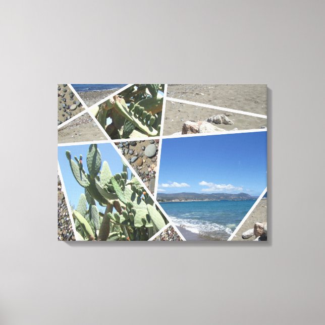 Mediterranean Collage Design Canvas Print (Front)