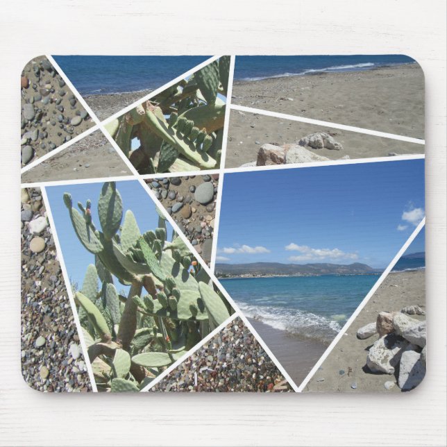 Mediterranean Collage Design Mouse Pad (Front)