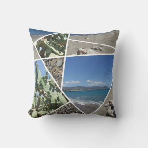 Mediterranean Collage Design Throw Pillow