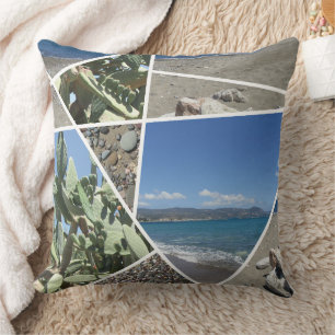 Mediterranean Collage Design Throw Pillow