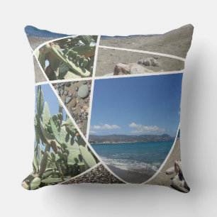 Mediterranean Collage Design Throw Pillow