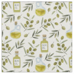 Mediterranean cooking olives and olive oil fabric