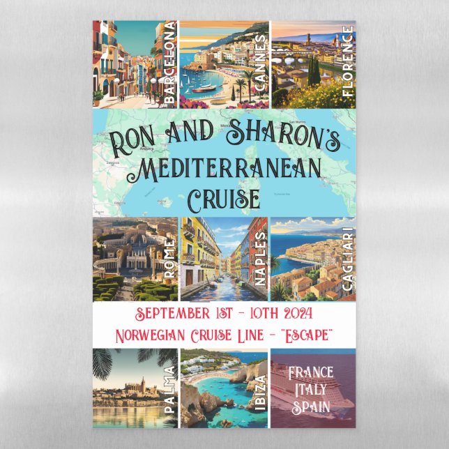 Mediterranean Cruise Magnetic Dry Erase Sheet (Vertical)