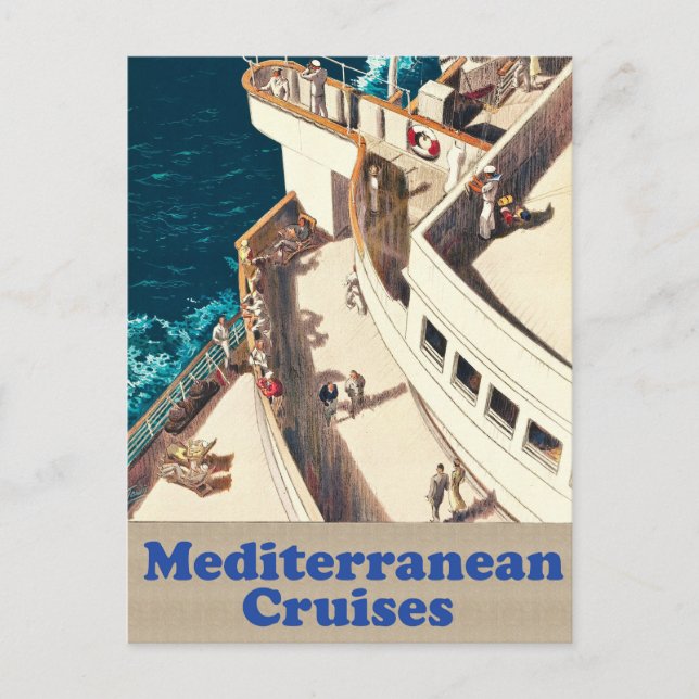 Mediterranean Cruises, People on the Cruising Ship Postcard (Front)