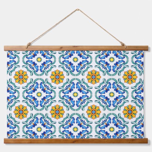 Mediterranean Decorative Tile Pattern Hanging Tapestry