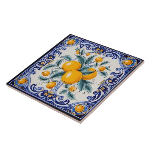 mediterranean design oranges ceramic tile