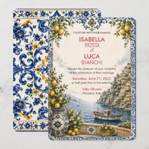 Mediterranean Escape wedding Riviera Harbor Invitation