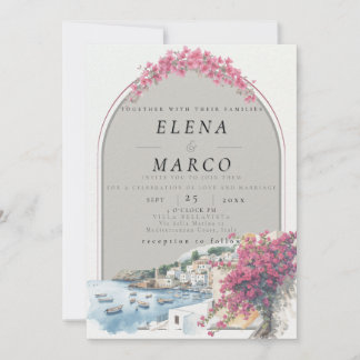 Mediterranean / European Destination Wedding  Invitation