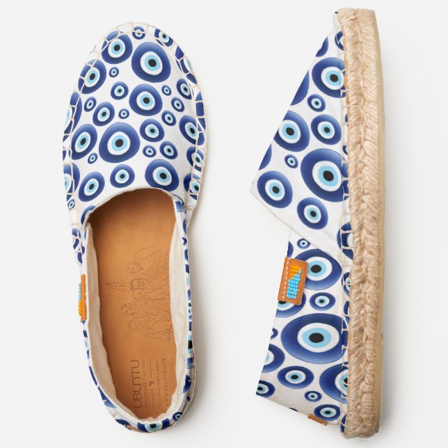 Mediterranean Evil Eye Protection Nazar Mati Espadrilles (Side)