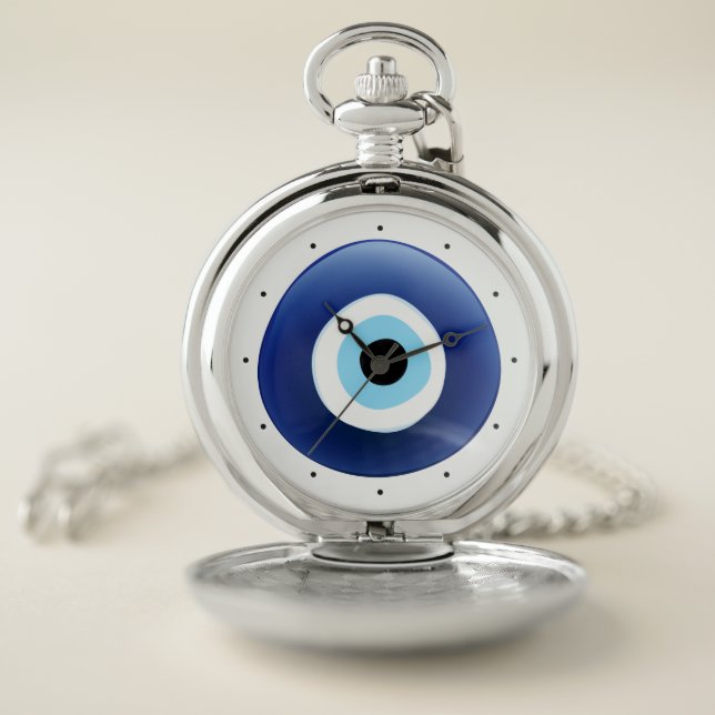 Mediterranean Evil Eye Protection Pocket Watch (Inside)