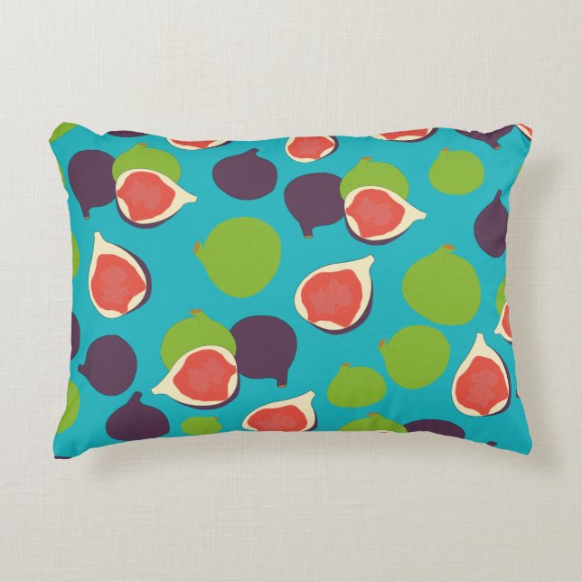 Mediterranean Fig Summer Fruit Pattern  Accent Pillow (Front)