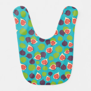 Mediterranean Fig Summer Fruit Pattern  Baby Bib