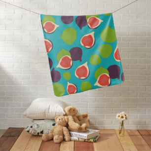 Mediterranean Fig Summer Fruit Pattern Baby Blanket