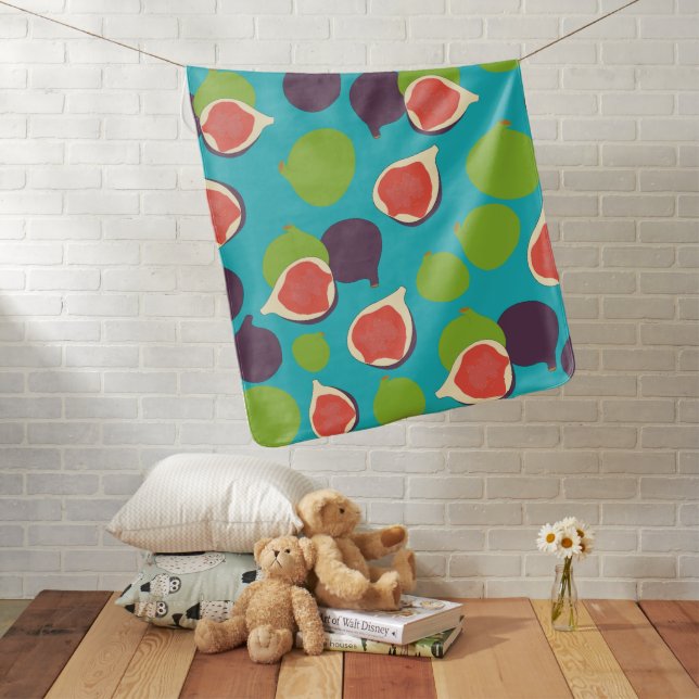 Mediterranean Fig Summer Fruit Pattern  Baby Blanket (In Situ)