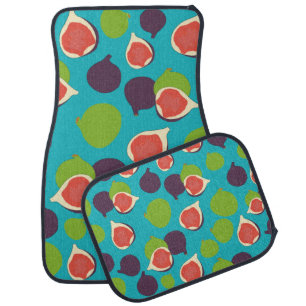 Mediterranean Fig Summer Fruit Pattern   Car Floor Mat