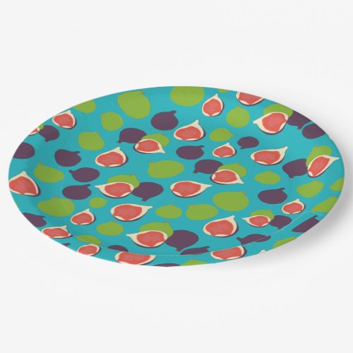 Mediterranean Fig Summer Fruit Pattern Paper Plates