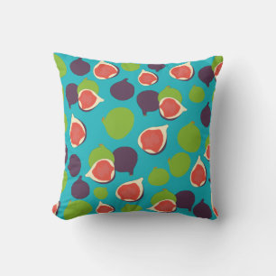 Mediterranean Fig Summer Fruit Pattern   Throw Pillow