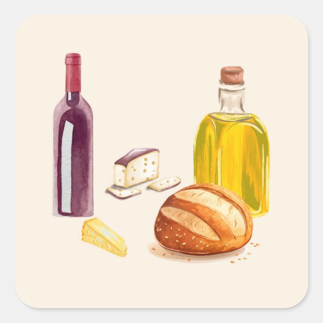  Mediterranean Flavors Square Sticker (Front)