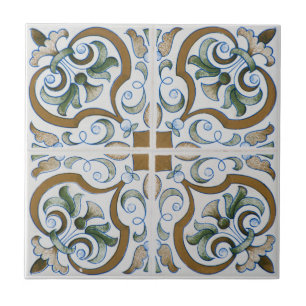 Mediterranean Floral  Ceramic Tile