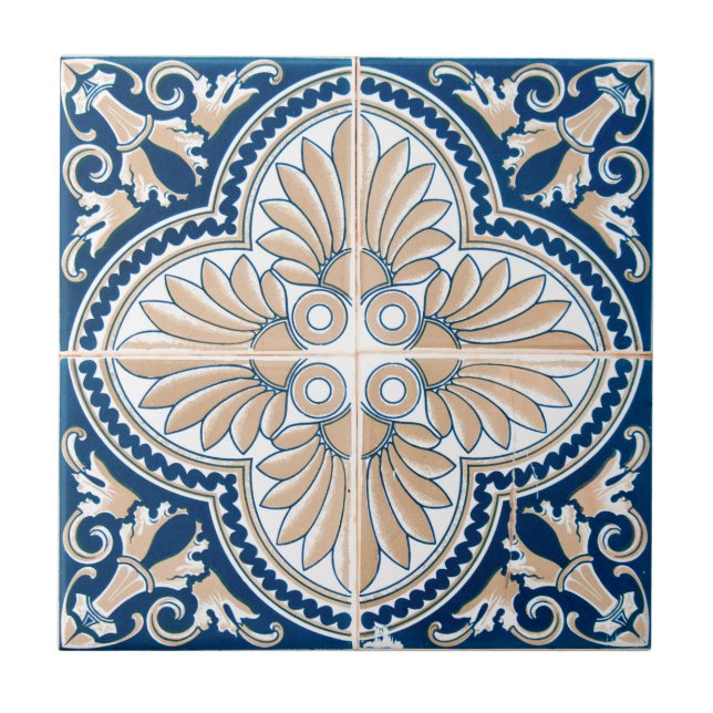 Mediterranean Floral  Ceramic Tile (Front)