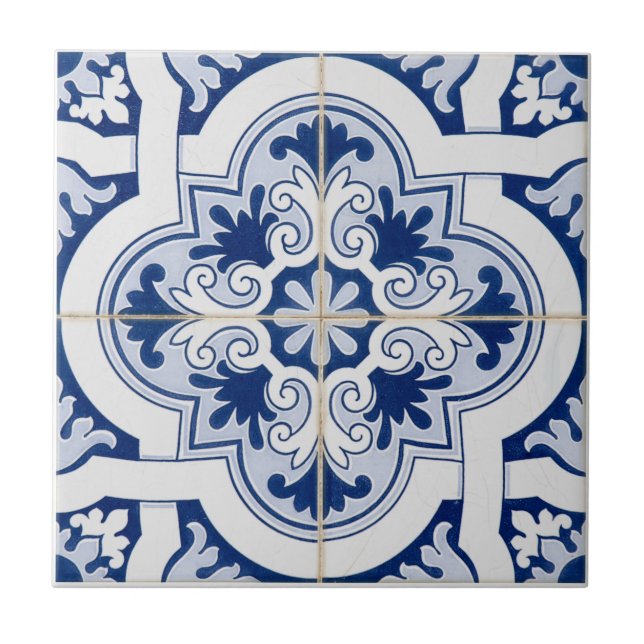 Mediterranean Floral  Ceramic Tile (Front)