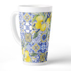 Mediterranean Floral Citrus Lemon Coffee Mug