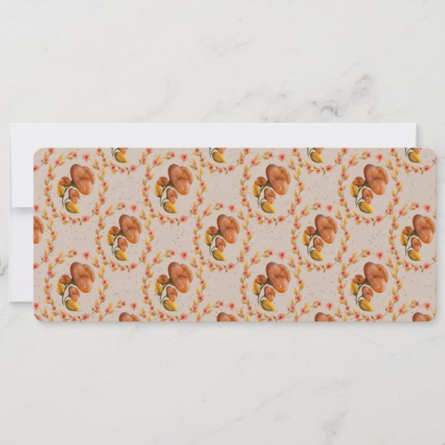 Mediterranean floral wreath pattern warm orange fl invitation (Front)