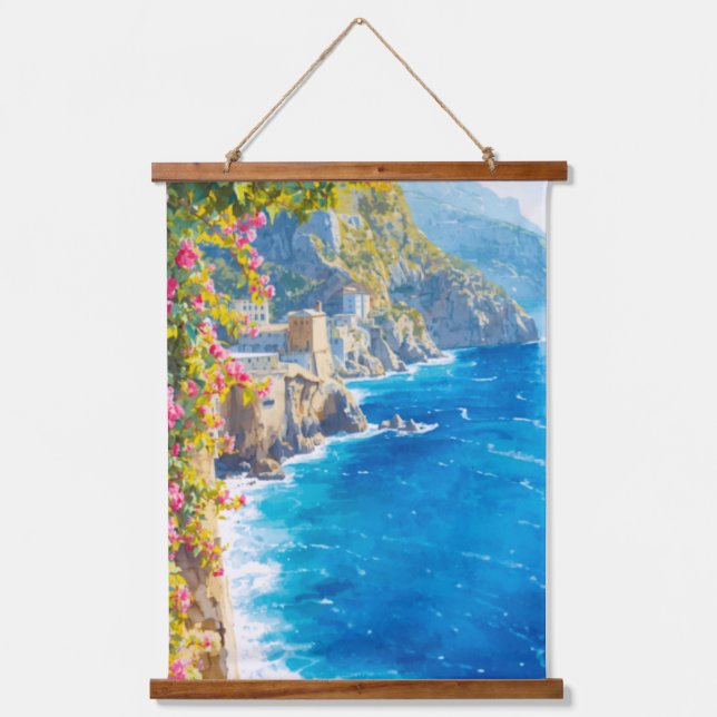 Mediterranean Flowers Hanging Tapestry (Front)