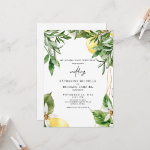 Mediterranean Foliage Tropical Wedding Invitation
